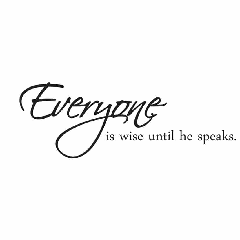 Everyone is wise until he speaks
