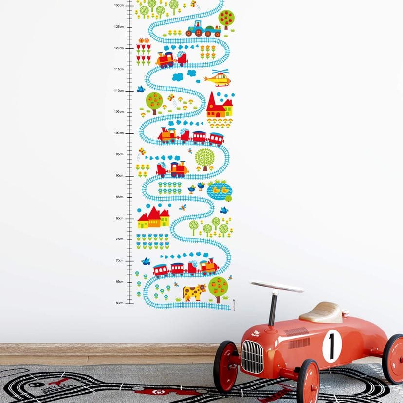 Wandsticker byGraziela - Messleiste Eisenbahn - 30x85 cm