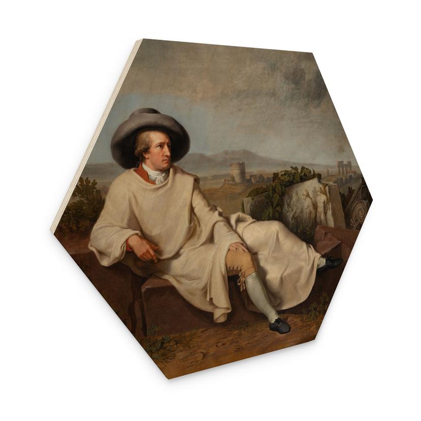 Sekskantet billede af træ Tischbein - Goethe i den romerske campagna