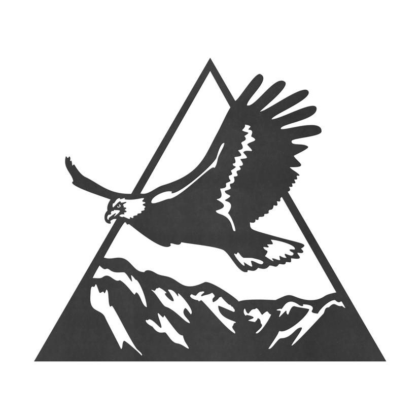 Väggdekoration triangel - Örn över bergen - MDF