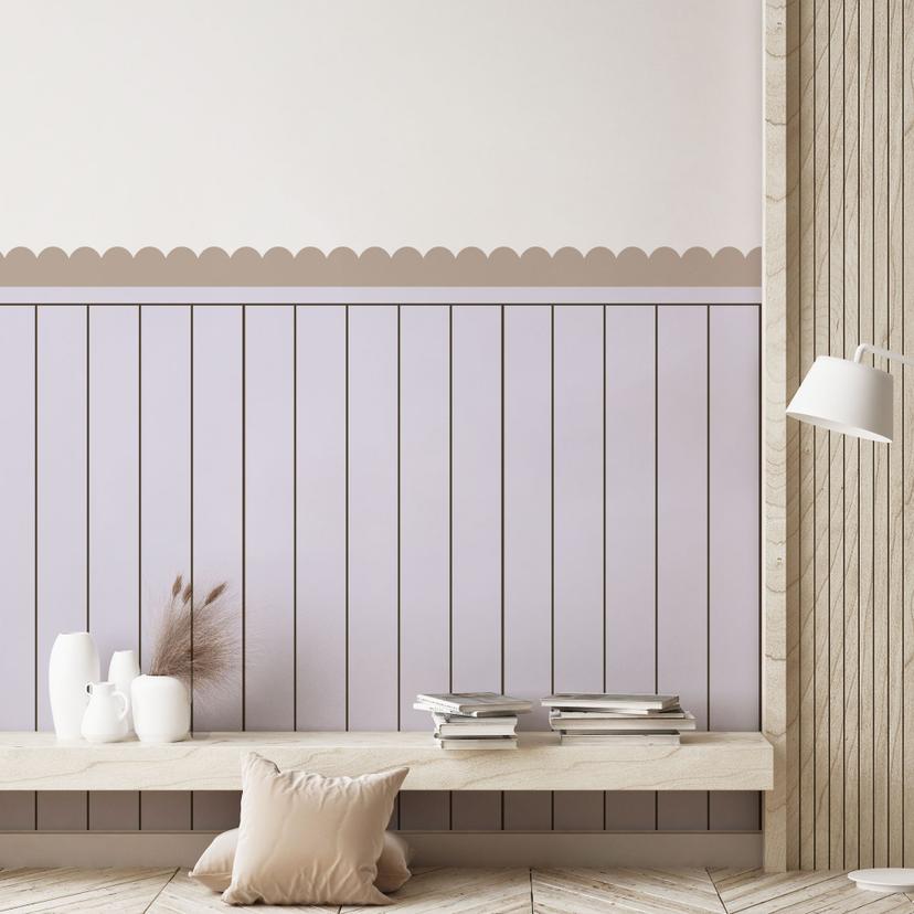 Wallsticker bølgebort taupe