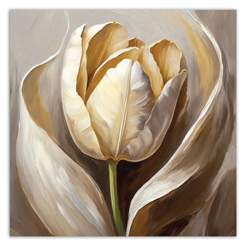 Stampa su tela, fiori di tulipano come dipinti a mano