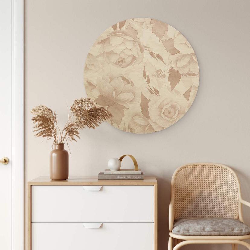 Holzbild UN Designs - Vintage Pastell - Rund