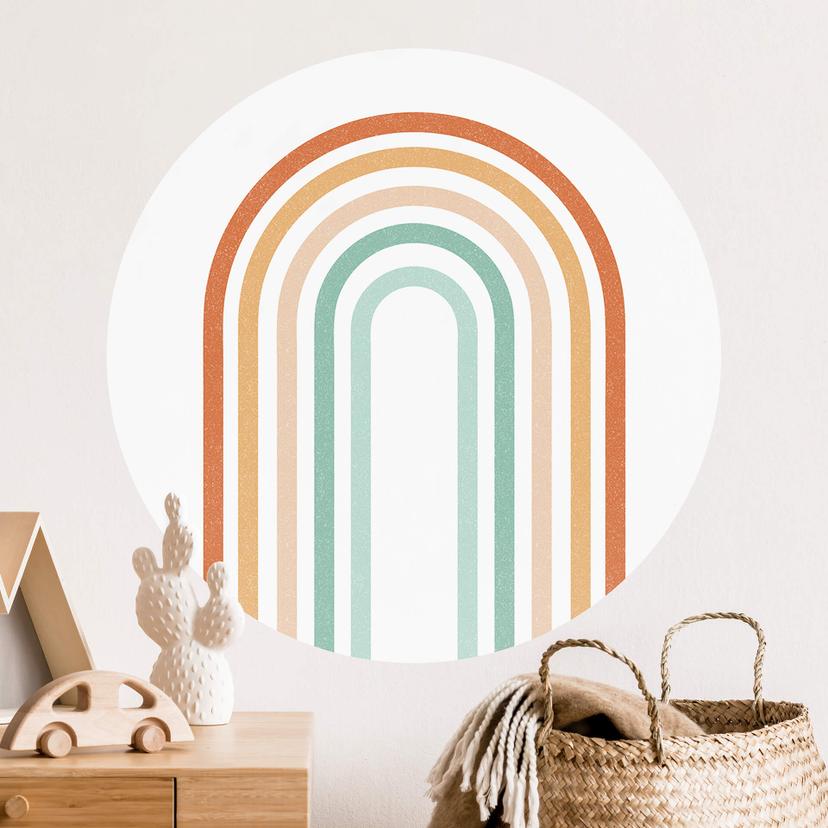 Vinilo decorativo para habitación infantil rainbow boho - redondo