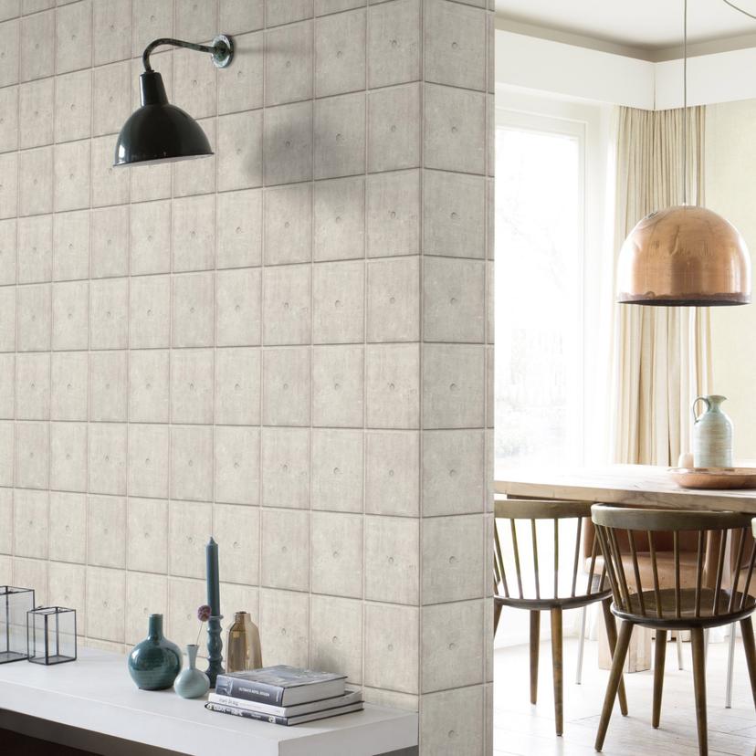 Tapet i betonlook, stentapet Factory V grå