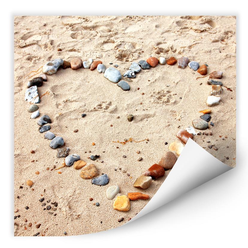 Zelfklevende Poster - Love at the Beach