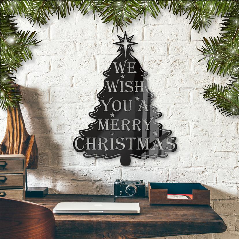 Decoración acrílica Le deseamos una feliz navidad