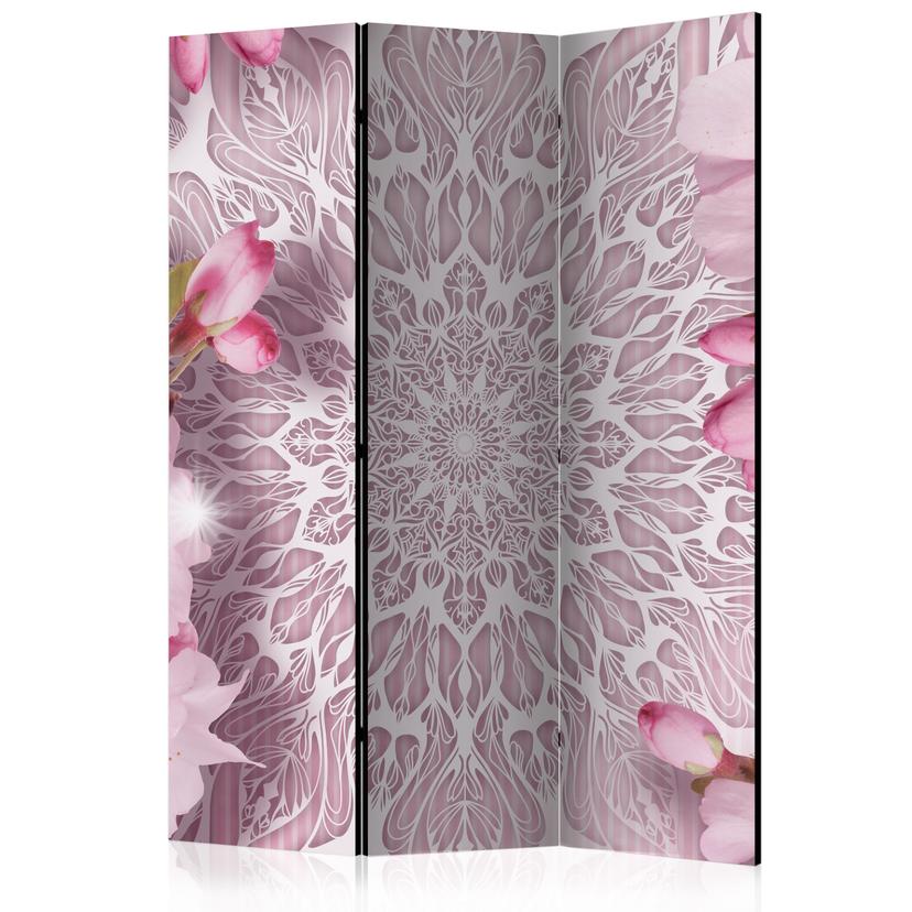 Screen room divider - Mandala i pastelfarver, 3-delt - 135x172 cm