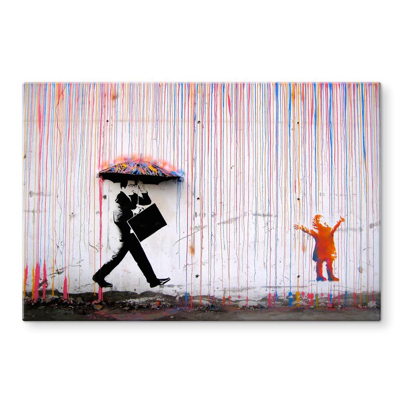 Tableau sur verre Banksy - Coloured Rain