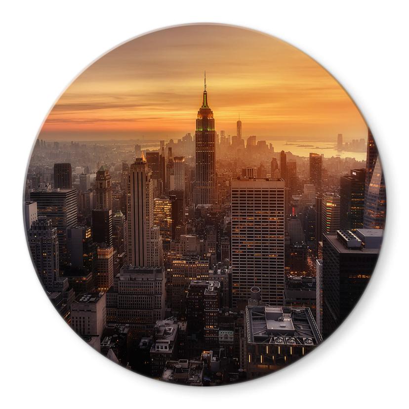 Tableau sur verre Ruiz Dueso - New York au coucher du soleil