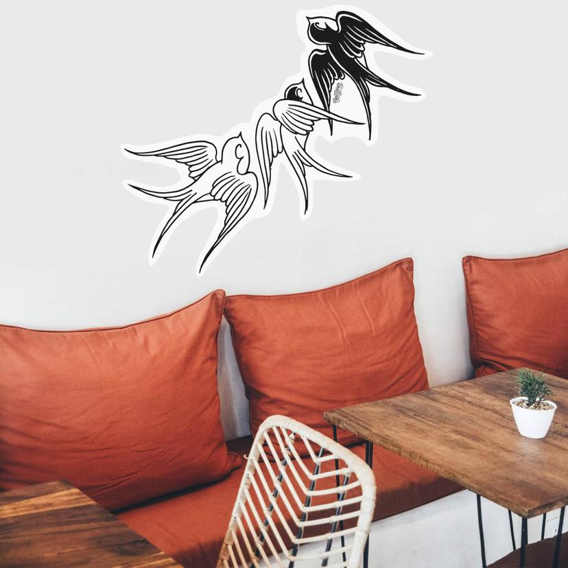 Sticker mural - Miami Ink - Trois hirondelles