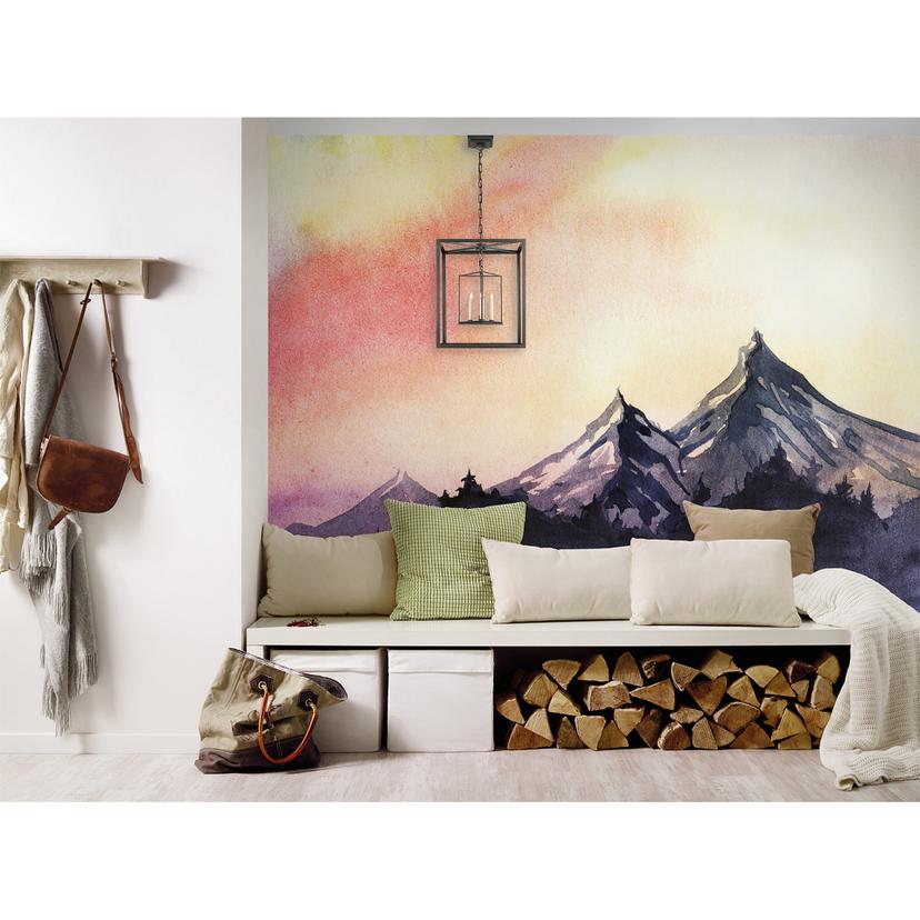 foto tapet designwalls i grå og gul non-woven tapet Mountain Paint natur 0