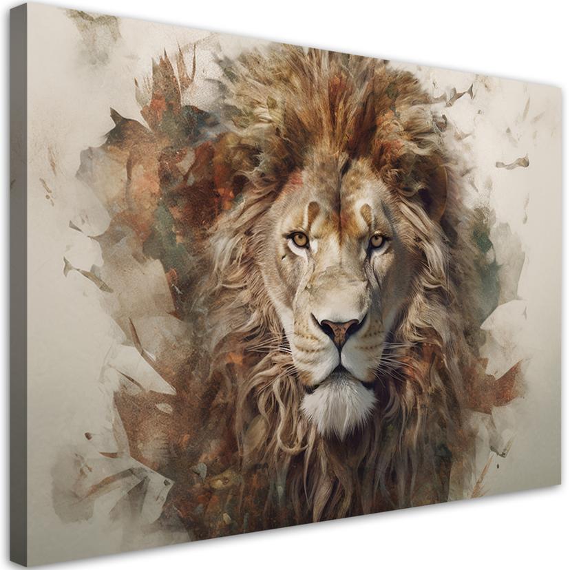 Impression sur toile, lion animal Afrique