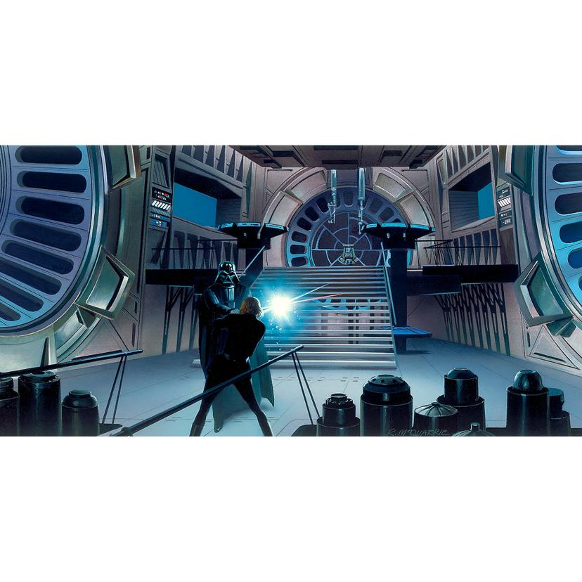 Vlies Fototapete - Star Wars Classic RMQ Duell Throneroom - 500 x 250 cm