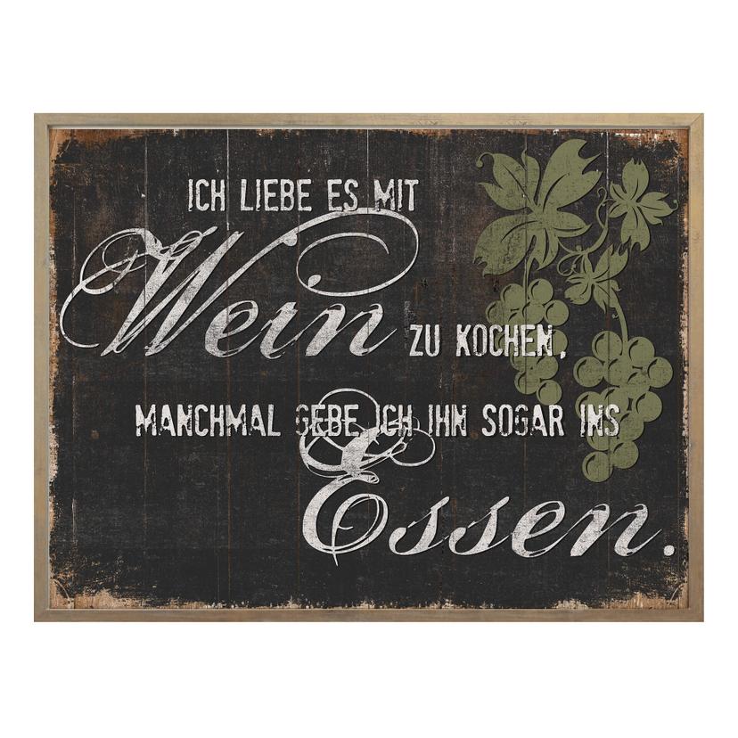 Poster Ich liebe es mit Wein zu kochen