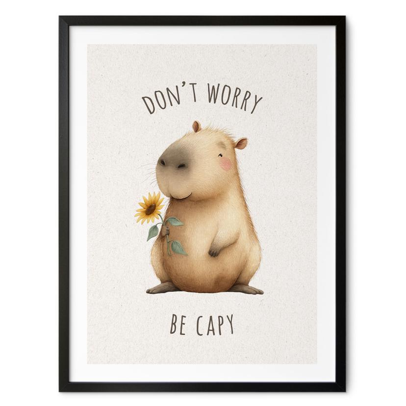 Poster Capybara - Don't worry be capy