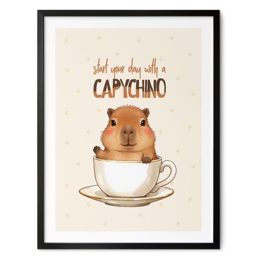 At sige plakat Capybara i kaffe - Capychino