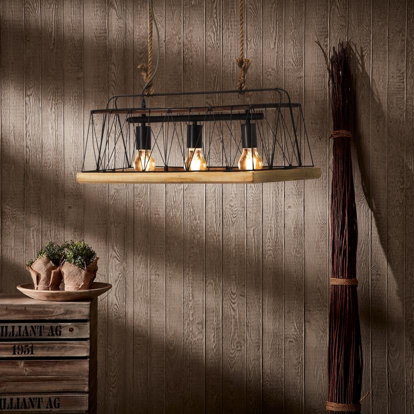 Pendelleuchte Lorenz, braun, 110 x 59 cm, Holz Pendelleuchte