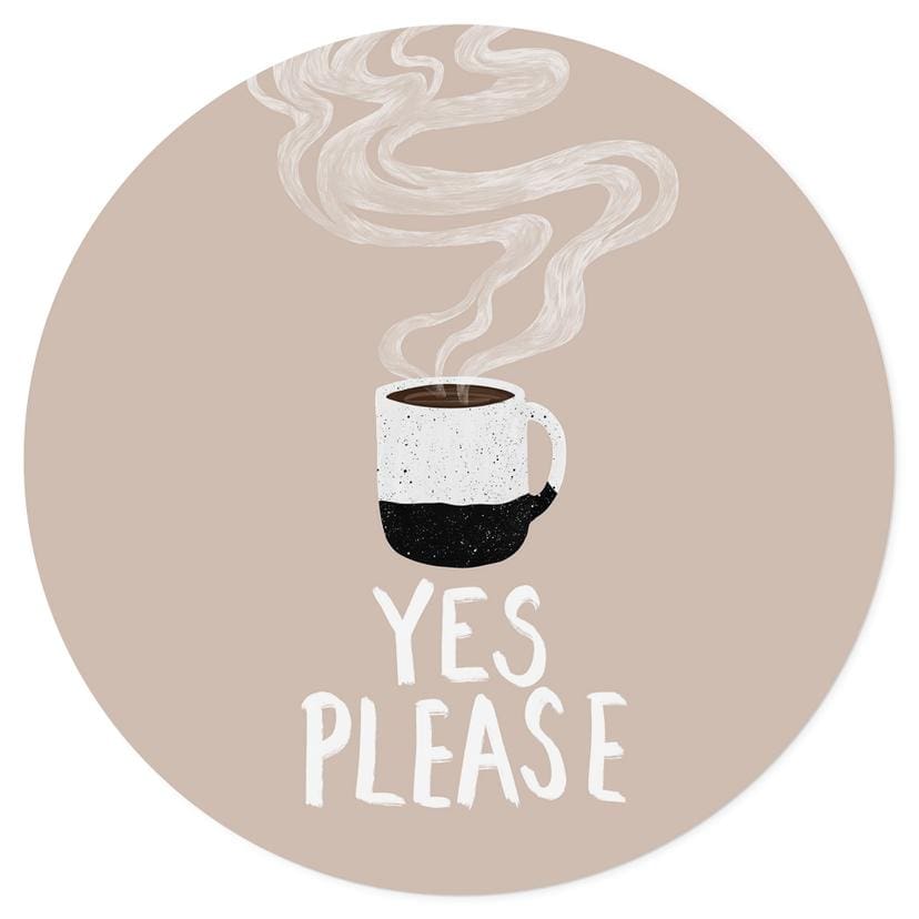 Muursticker Warme kop koffie in de ochtend - EMELIEmaria - Rond