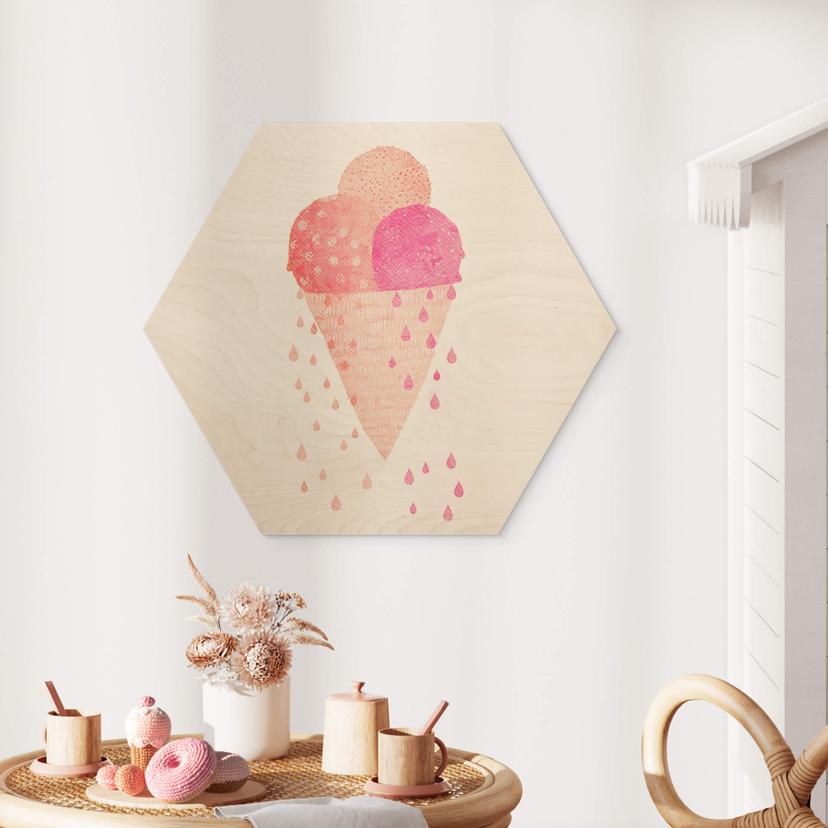 Esagono in legno Treechild - Ice Cream in Summer