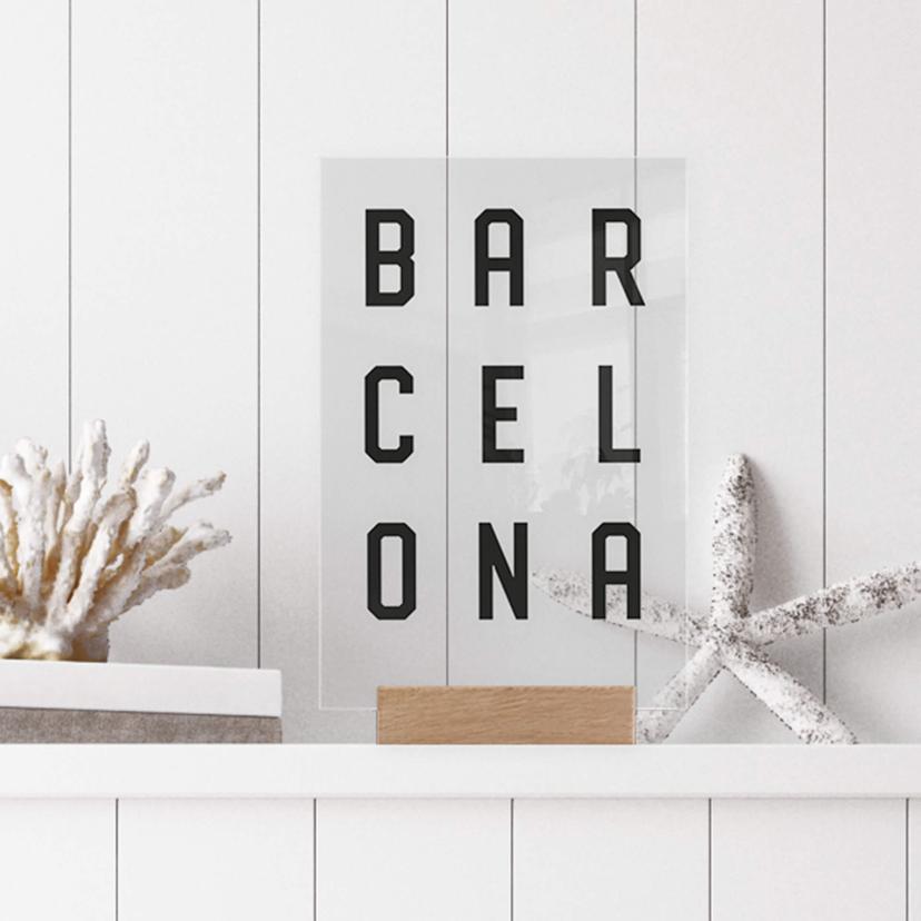 Decoro acrilico + supporto Barcellona