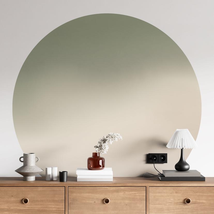 Vinilo decorativo Ombre - Niebla del bosque - Redondo