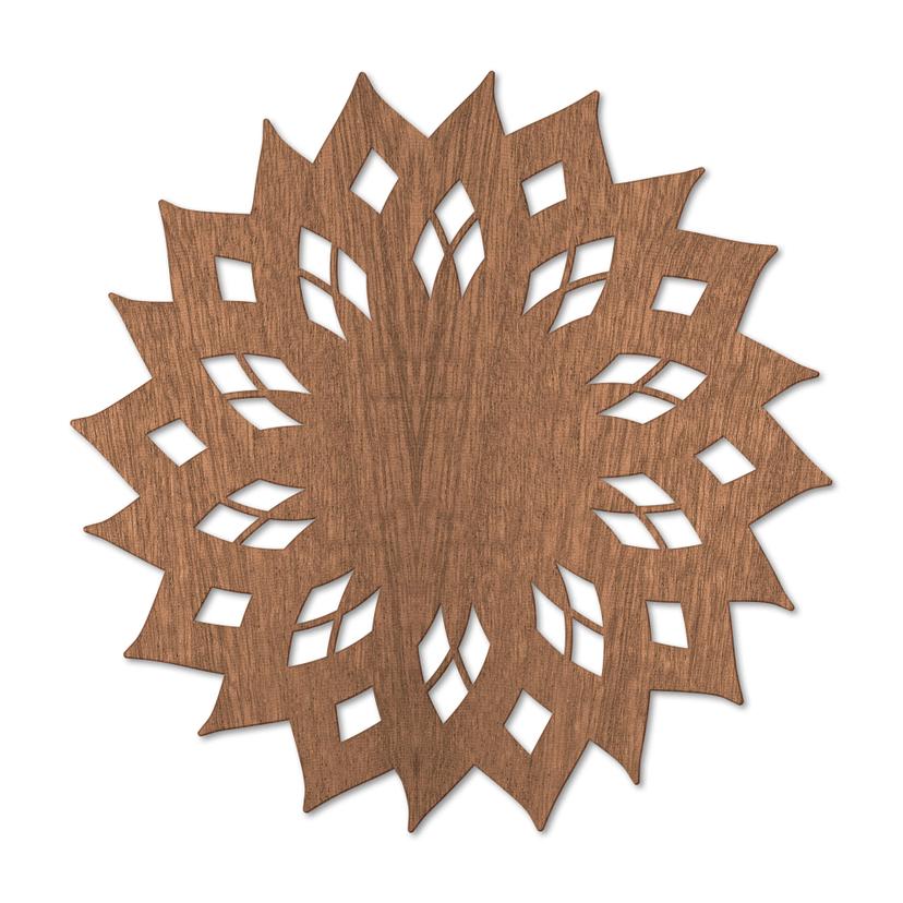 Träkonst Mahogny - Mandala Sol 02