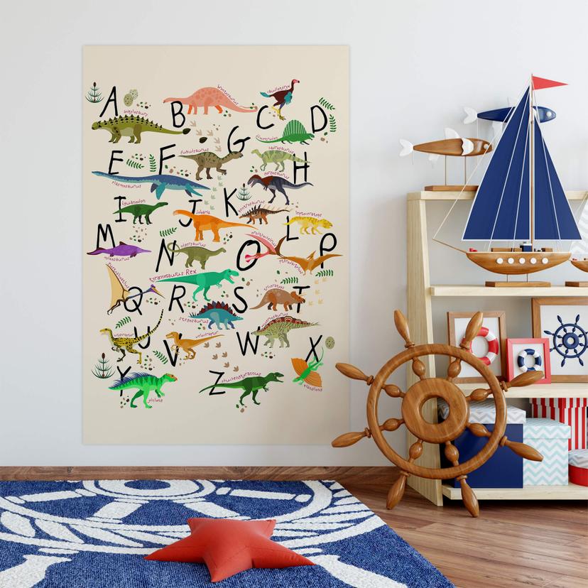 Wallprint - Alfabeto dinosauri