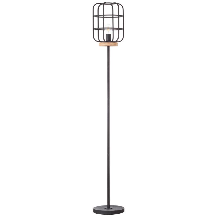 Stehleuchte Inga, braun, 163 x 25 cm, Holz Stehlampe