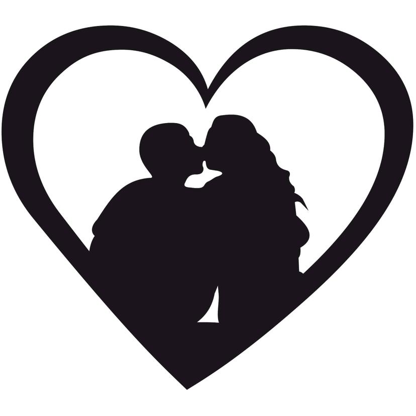 Adesivo murale - Bacio nel cuore