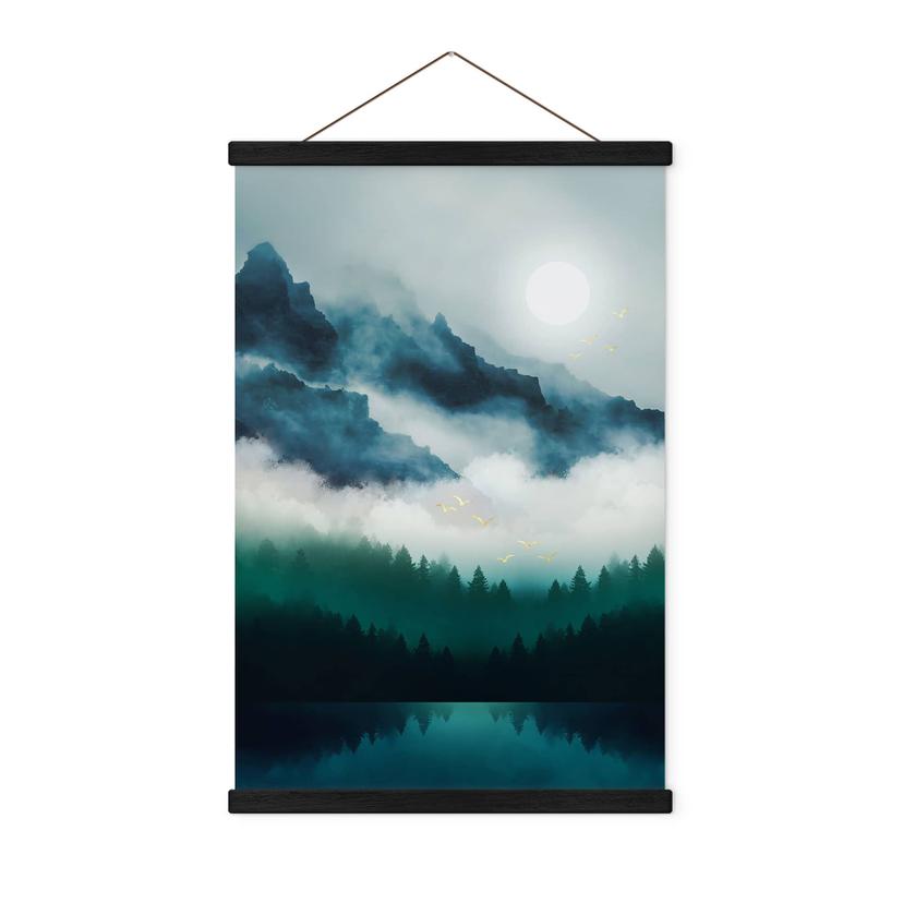Tekstil plakat Tåget landskab om natten - SpaceFrog Designs