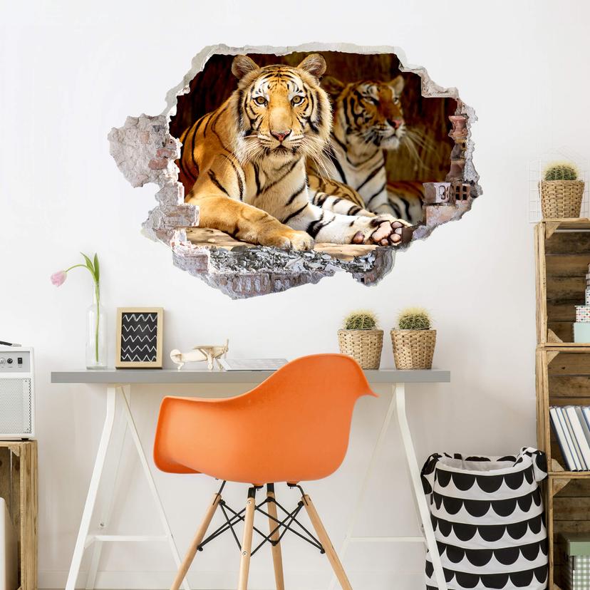 3D Wallsticker To kongelige bengalske tigre