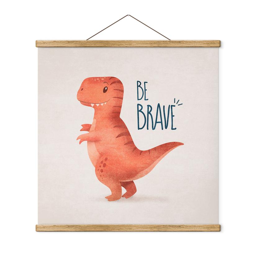 Tekstil plakat Dino Be Brave - T-Rex - Tunaboylu