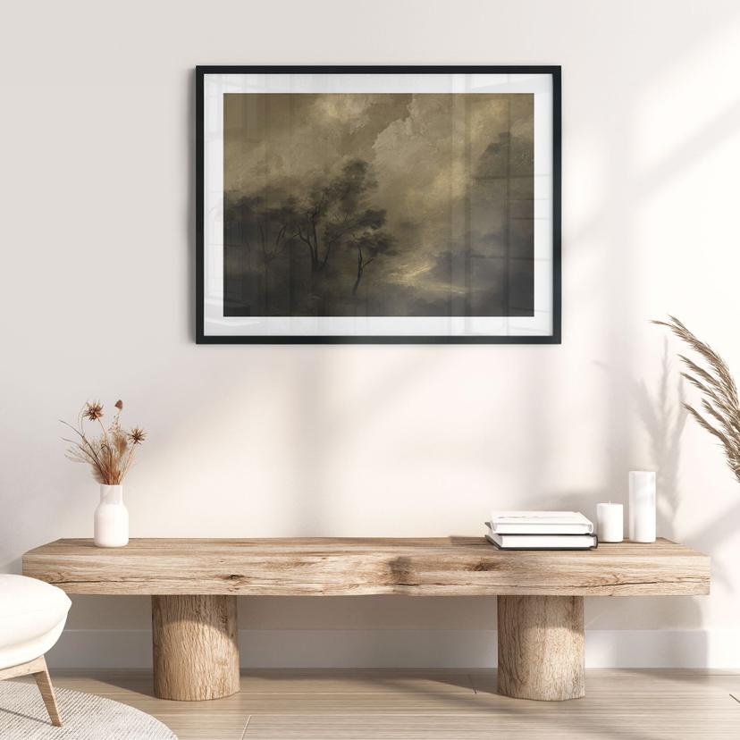 Poster Alberi nella nebbia del crepuscolo - Hobday