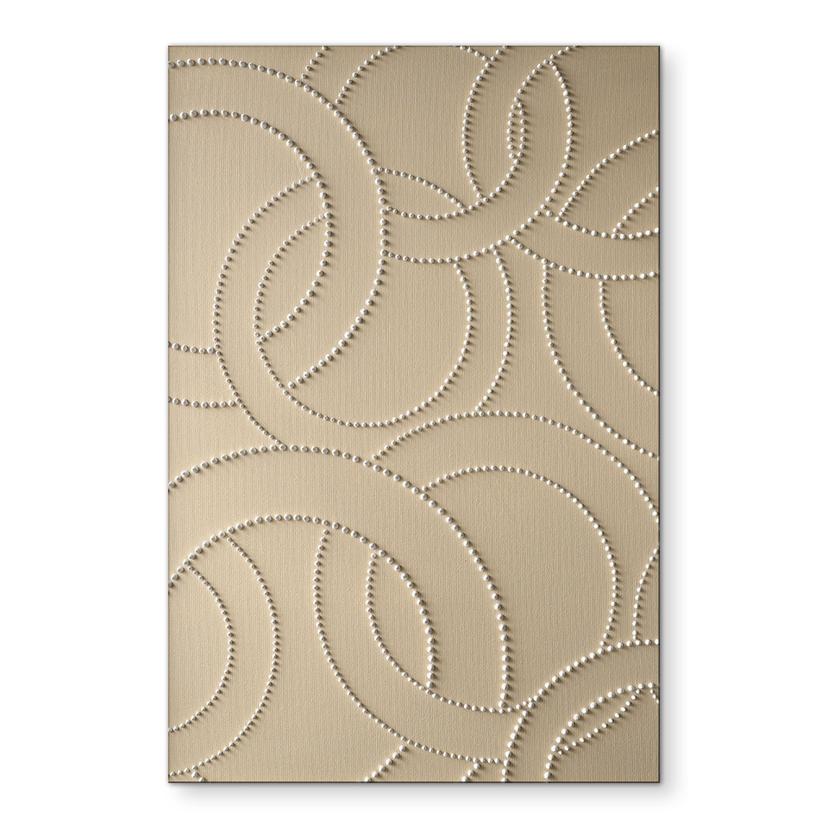 Billede Abstrakte ringe beige - Grande – print på aluminium (Alu-Dibond)
