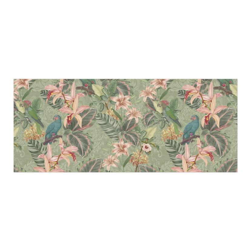 Självhäftande Stänkpanel djungel med papegojor grön - Bloomery Decor