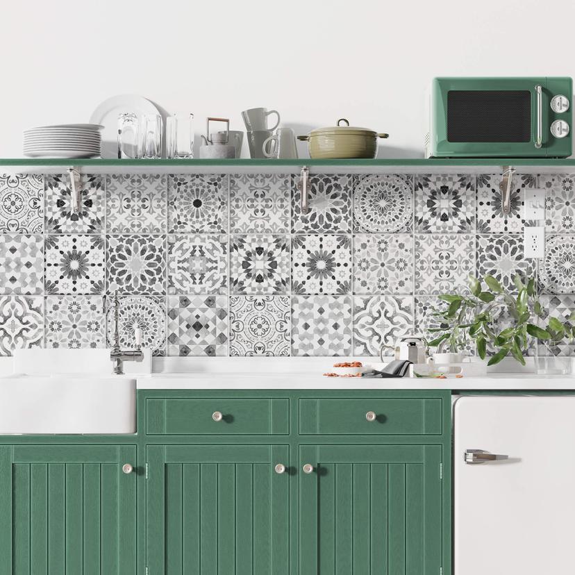 Tegelsticker Set Morocco zwart wit - set van 12