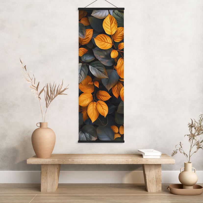 Textielposter Heldere bladeren in de herfst - Jaszke - Panorama