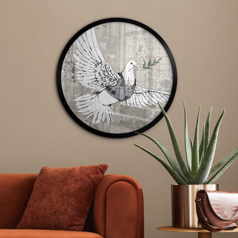 Poster Banksy - Fredsduvan - Rund