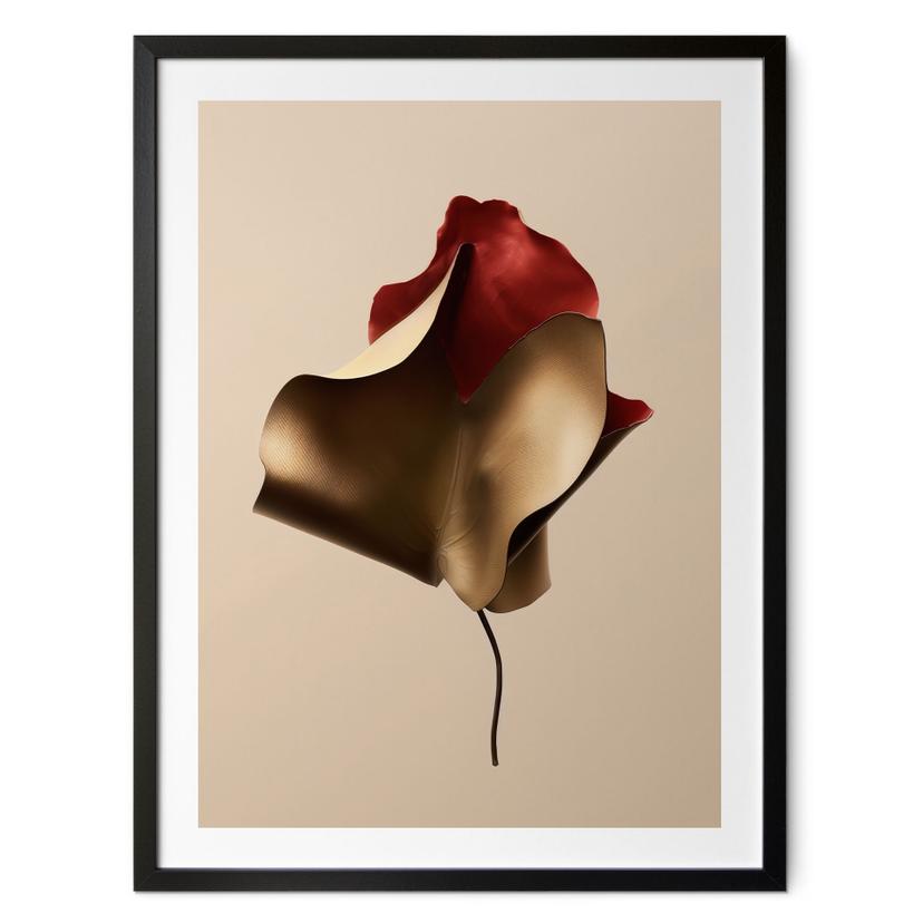 Elegant bladplakat i guld og rød - Alma
