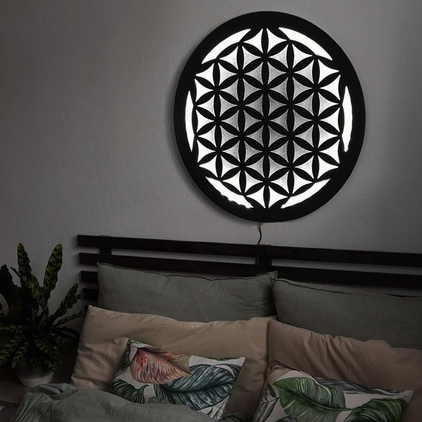 Decorazione luminosa a LED in MDF - Mandala