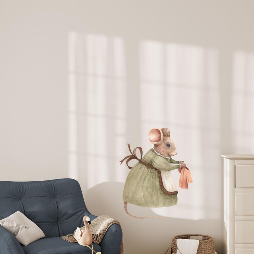 Adesivo murale del topo diligente - Mamma - Kikki Belle