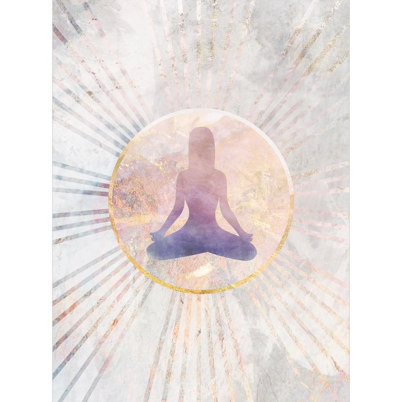 Posizione del loto - Meditazione nella luce dorata | Fotomurale Yoga - Manovski