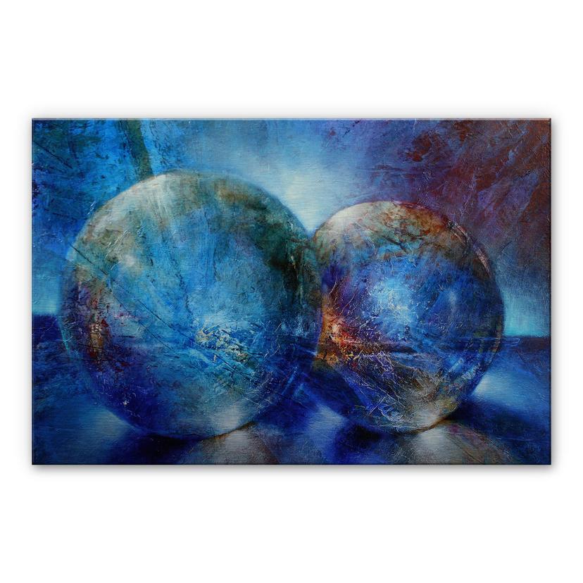 Alu-Dibond Zilver - Schmucker - Blue Marbles