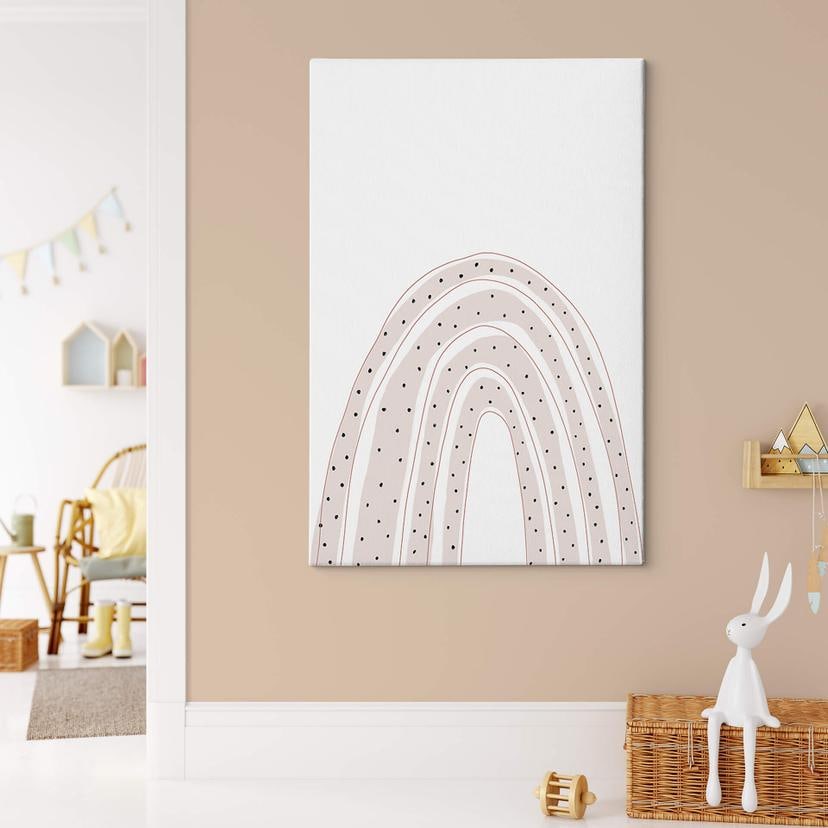 Canvas Uplusmestudio - Abstracte Regenboog met Dots