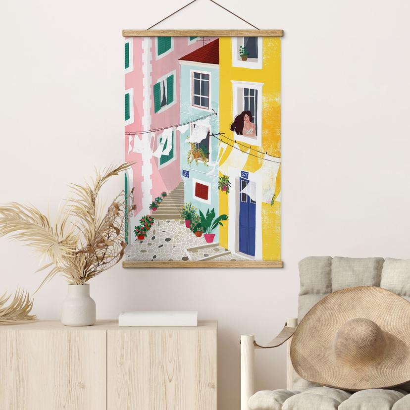 Póster de tela ilustración casas de verano - Tomljanovic