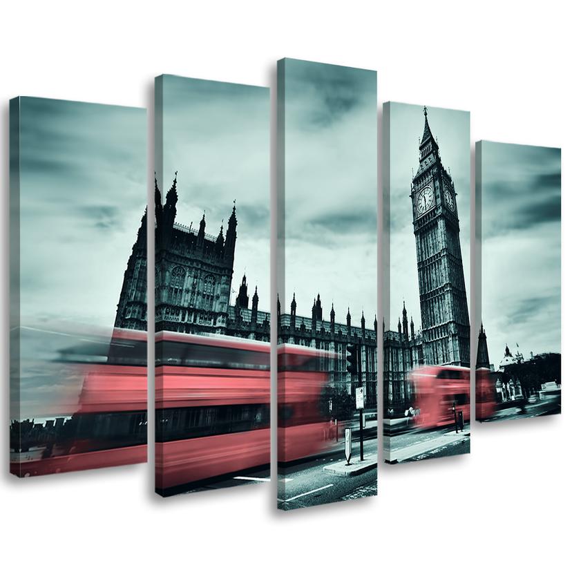 5 stykke lærredstryk, London Bus Big Ben