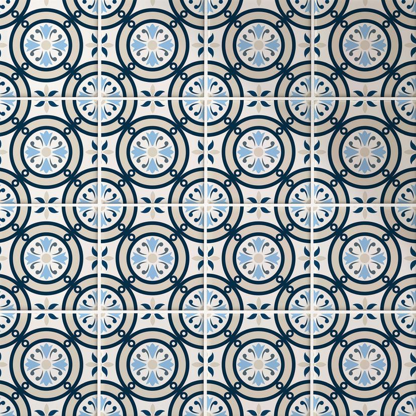 Azulejos Adhesivos florales - lote de 12