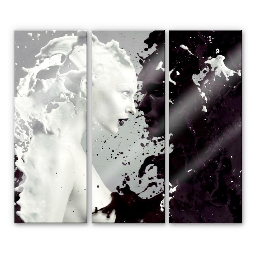 Tableau en verre acrylique - Milk & Coffee (3 parties)