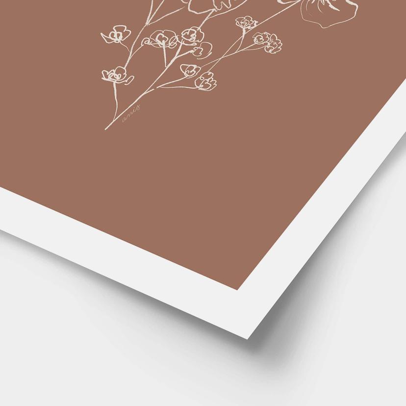 Poster vildrosbukett mockamousse - anis illustration